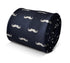 navy tie with moustache design